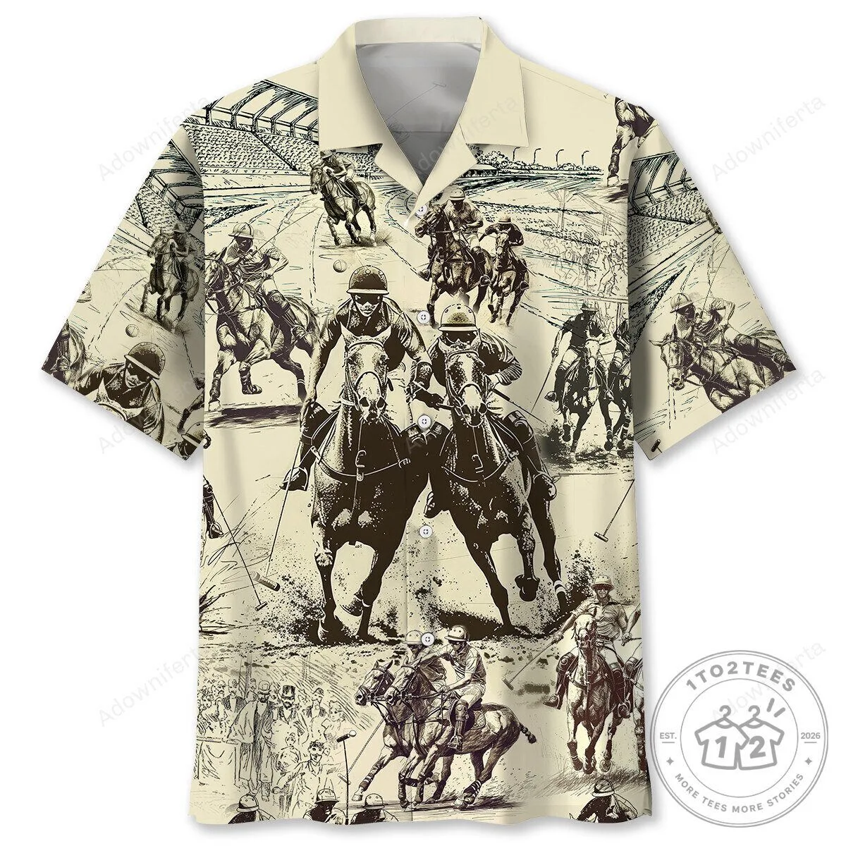 Vintage Horse Polo Sport Hawaiian Shirt for Men and Women
