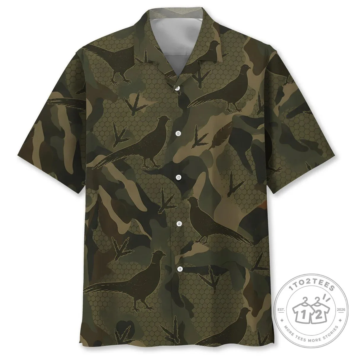 Pheasant Hunting Camouflage Pattern Hawaiian Shirt for Men