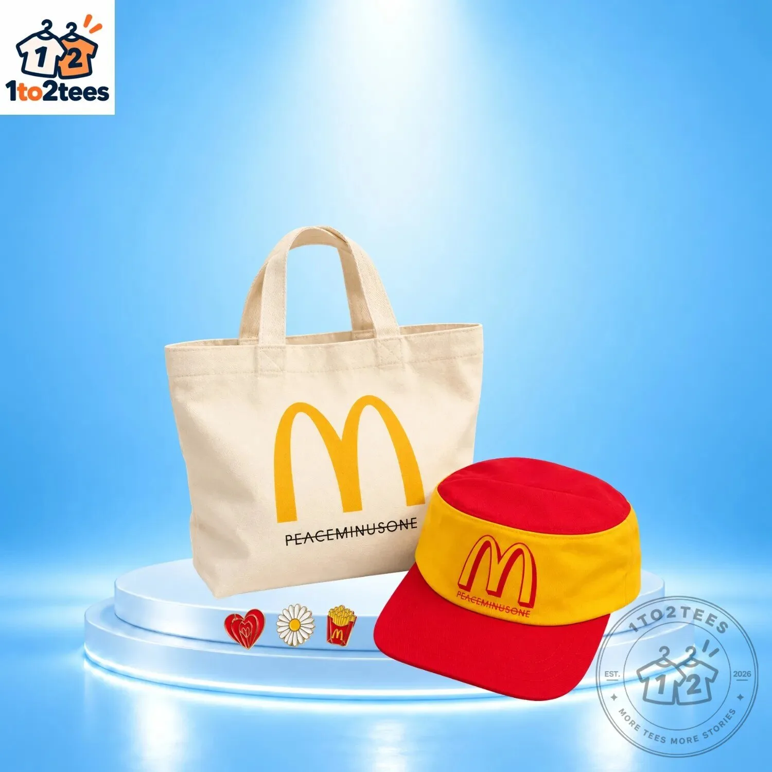 McDonald's x PEACEMINUSONE Cadet Hat & Canvas Tote Bag Set