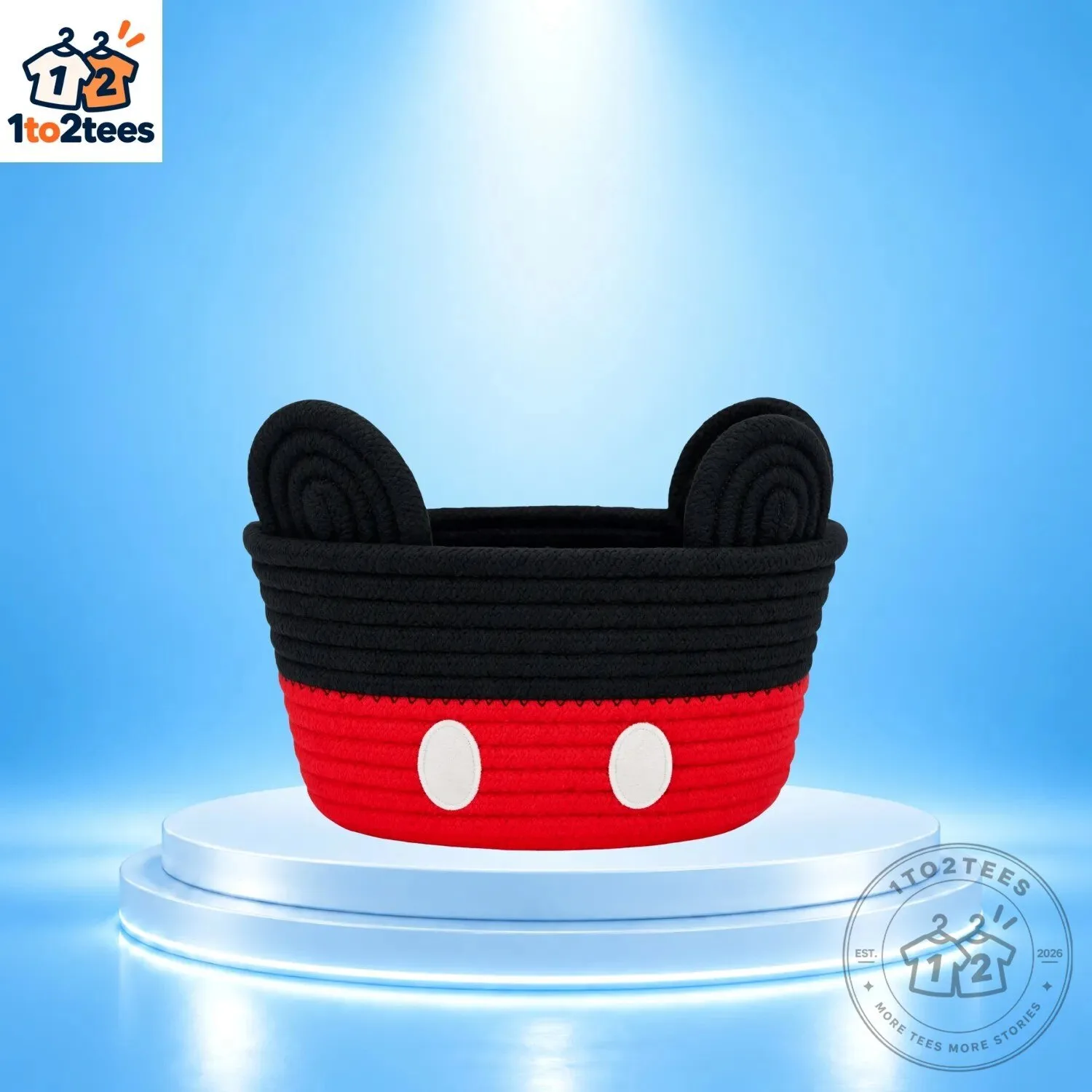 Mickey Mouse Inspired Cotton Rope Storage Basket